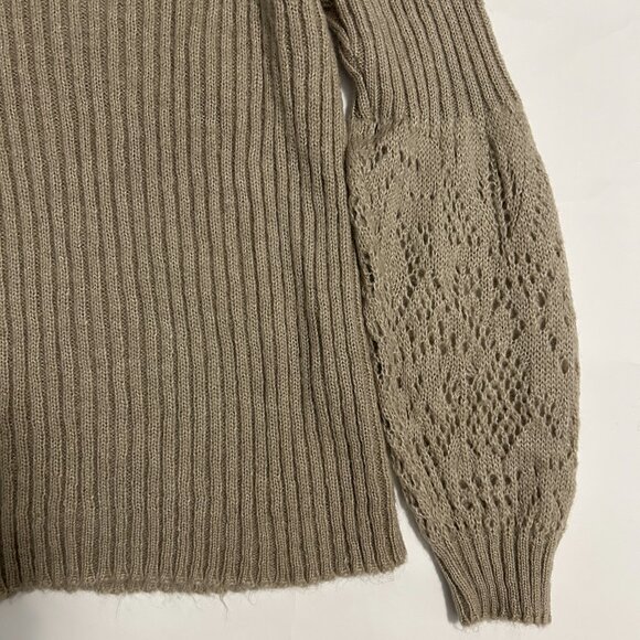 M&S per una knit sweater womens sz XL beige Wool Mohair blend V-neck cottagecore - Picture 4 of 15